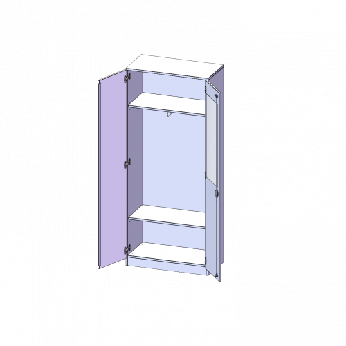 Garderobenschrank mit Spiegel und Garderobenstange, 5 Ordnerhöhen - Serie evo180