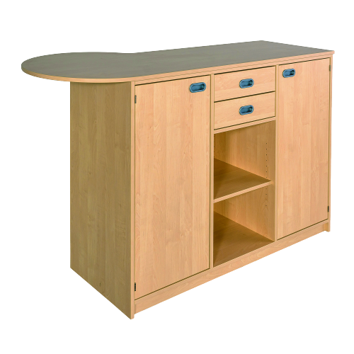 Anmeldestation B/H/T: 170/140x110x50/70 cm, Raumteiler mit Beratungsansatz