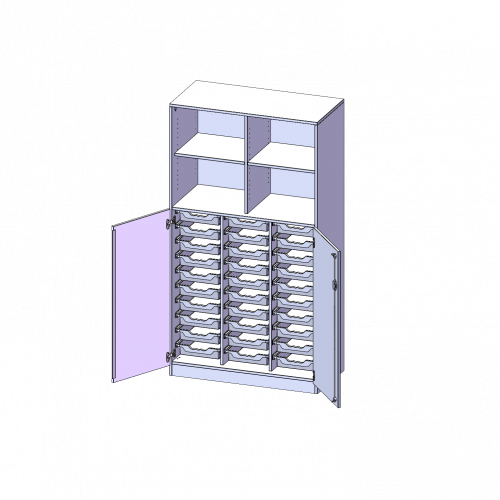 ErgoTray Kombi-Schrank, dreireihig, 5 Ordnerhöhen - evo180 Serie