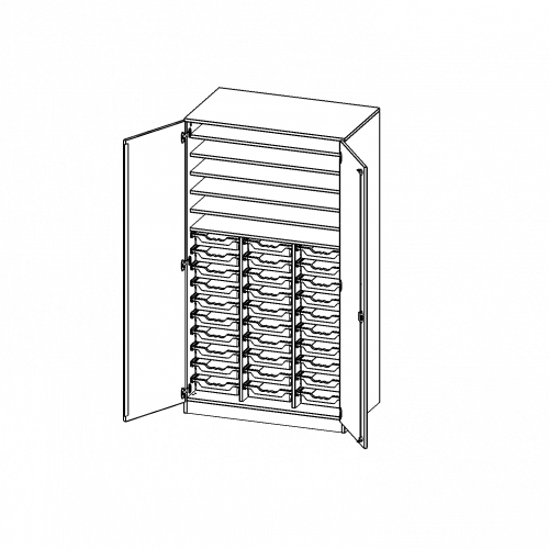 Bastelschrank, 5 Ordnerhöhen - Serie evo180