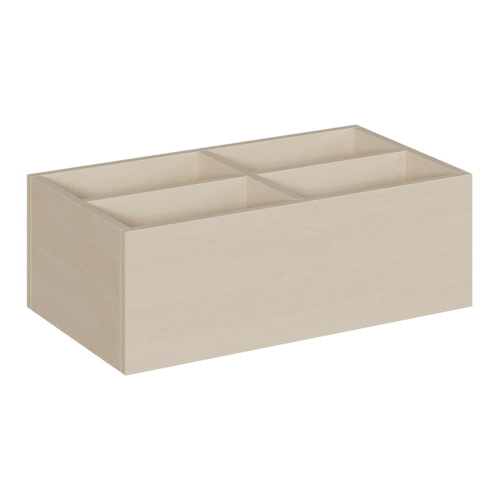 Bücher- und Baupodestkiste, zu Linoleumpodesten B/T: 70x40 cm, Höhe wählbar, 4fach-Unterteilung