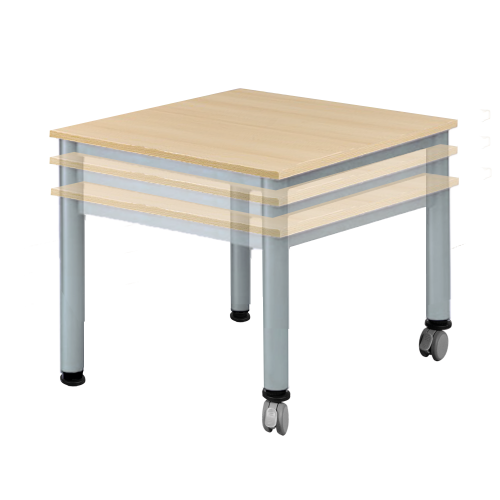 fahrbarer, höhenverstellbarer Quadrattisch
