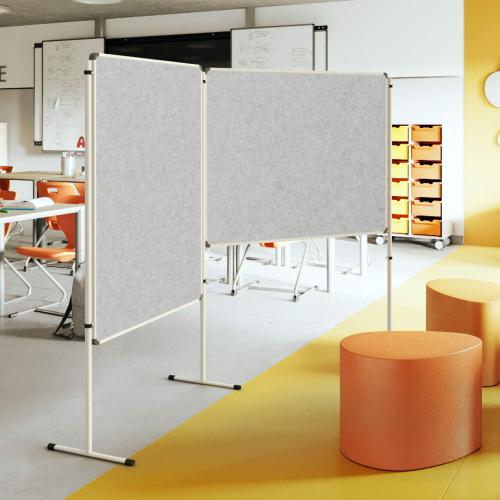 Moderationswand, Coronaschutzwand mit doppelseitiger Klettenstoffoberfläche Serie NSTT F B/H: verschiedene Größen, Stofffarbe wählbar