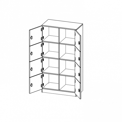 Schließfachschrank, 4 Ordnerhöhen - Serie evo180