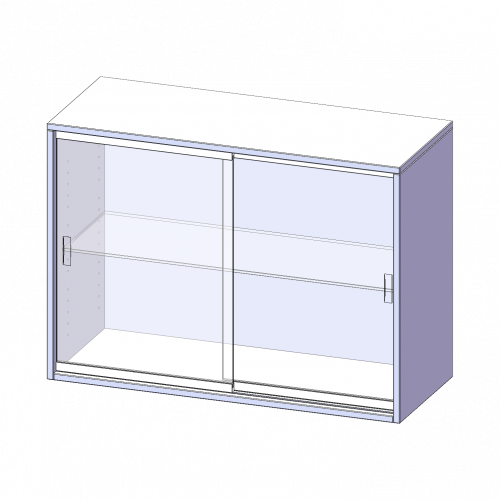 Aufsatz mit Glasschiebetüren, 2 Ordnerhöhen - Serie evo180