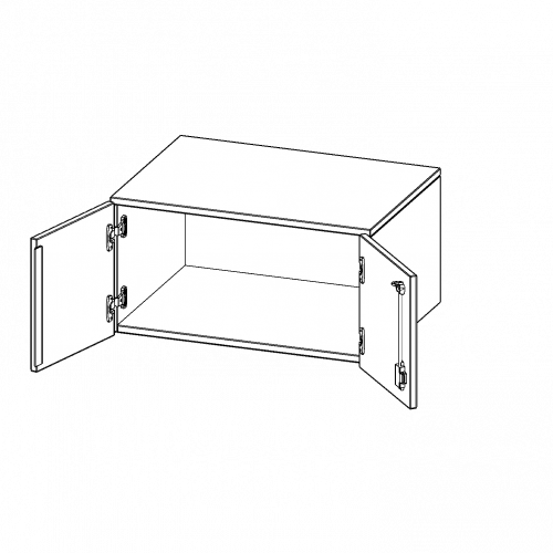 Aufsatzschrank für ErgoTray Serie, 1 Ordnerhöhe - Serie evo180 Gesamthöhe 36 cm, Breite 70,3 cm, zwei Türen