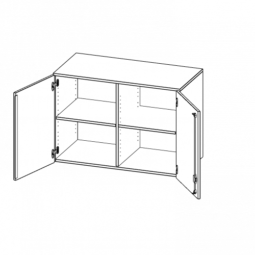 Aufsatzschrank für ErgoTray Serie, 2 Ordnerhöhen - Serie evo180