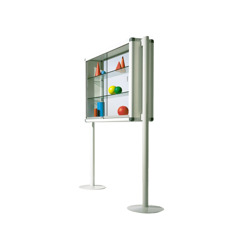 Aluvitrine Modell W3, Stahl weiß Maße wählbar