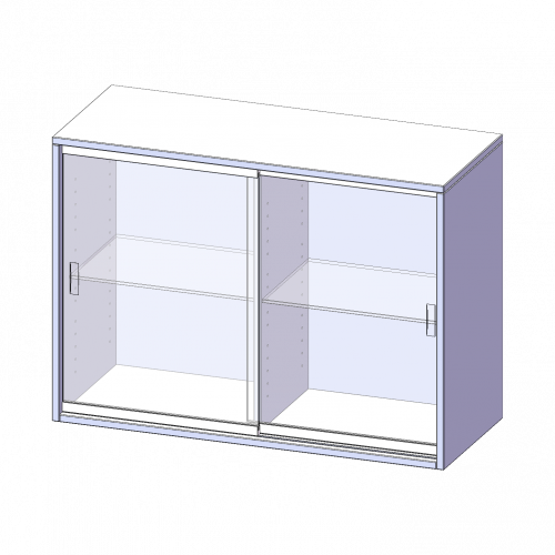 Aufsatz mit Glasschiebetüren, 2 Ordnerhöhen - Serie evo180