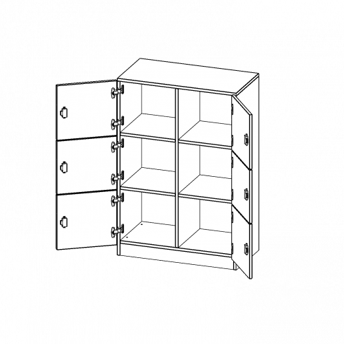 Schließfachschrank, 3 Ordnerhöhen - Serie evo180