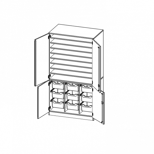 Bastelschrank, 5 Ordnerhöhen - Serie evo180