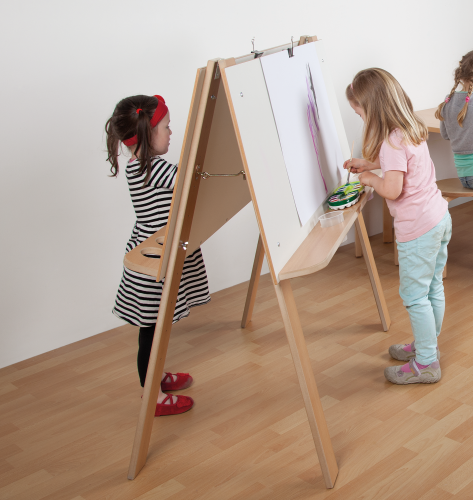 Staffelei, höhenverstellbar Staffelei für Kinder, inkl. Foldback-Klammern