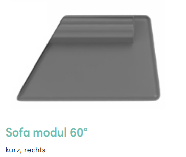 Project SOFA MODUL 60°, kurze Lehne rechts
