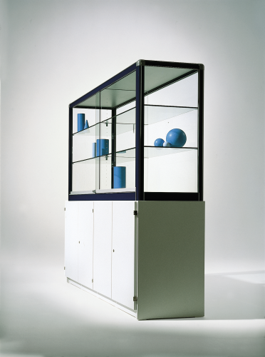 Glasvitrine mit Unterschrank, Vitrine aus Sicherheitsglas