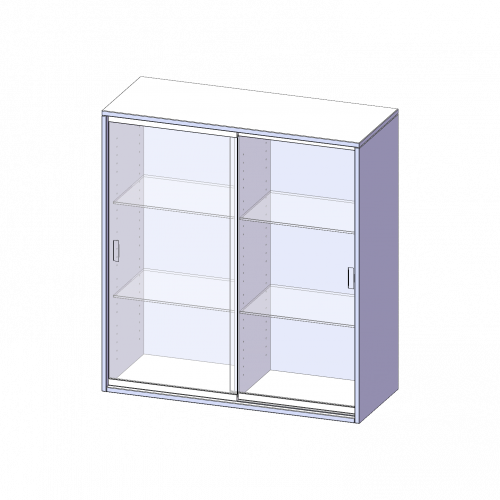 Aufsatz mit Glasschiebetüren,3 Ordnerhöhen - Serie evo180