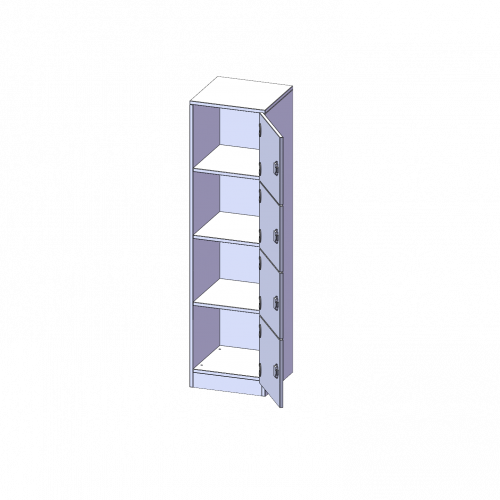 Schließfachschrank, 4 Ordnerhöhen - Serie evo180 Breite 40,5 cm, Gesamthöhe 154 cm, 4 Schließfächer, mit Sockel (81 mm)