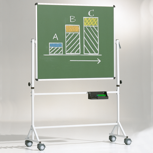 Fahrbare Tafel aus Premium Stahlemaille mit Vierkantgestell, Serie 9 E, farbig