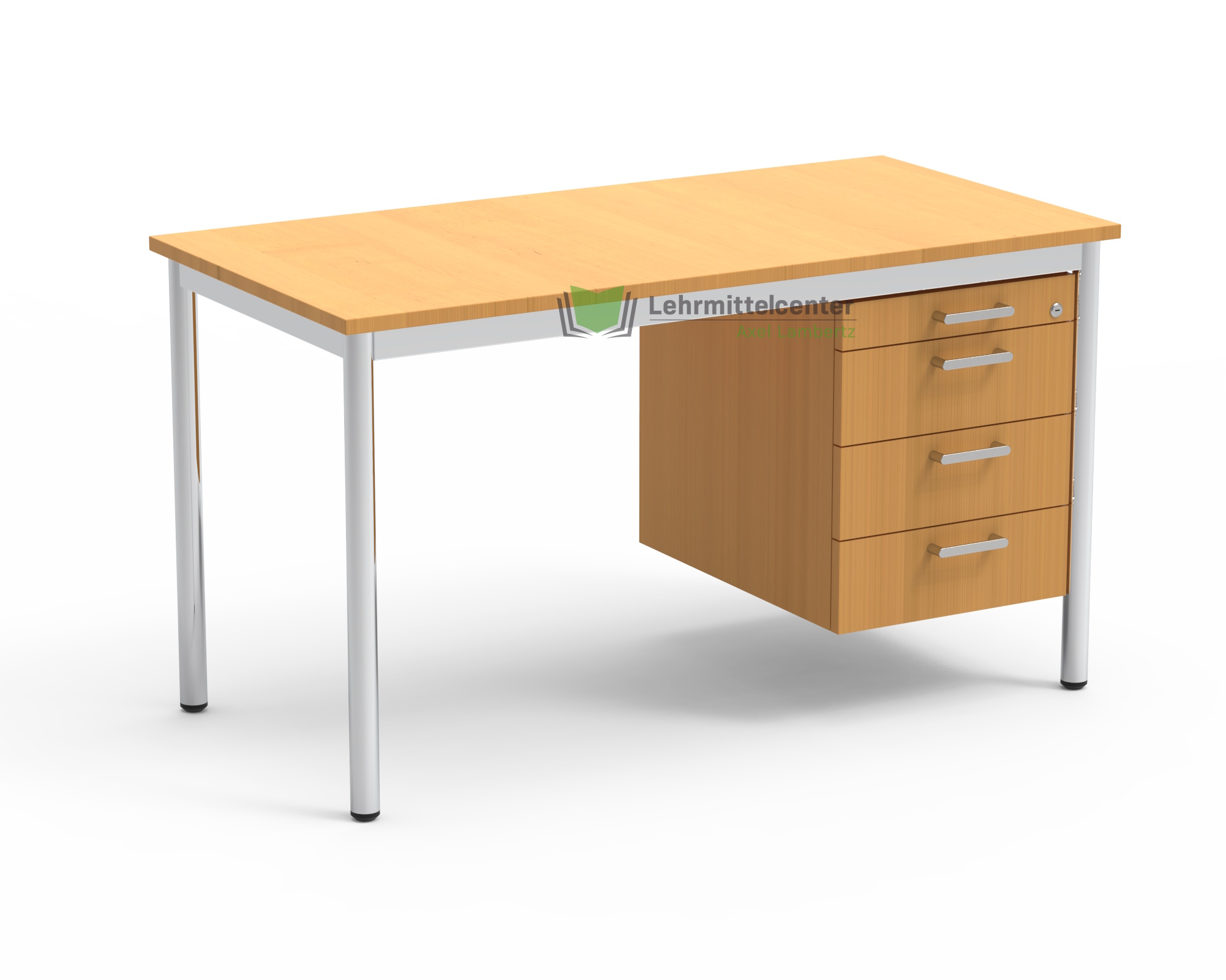 Project Solano Lehrertisch - mit Materialauszug und 3 Schubfächern - mit Frontblende
