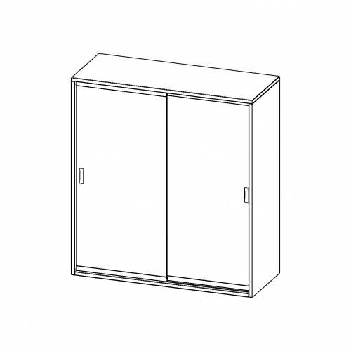 Aufsatz mit Glasschiebetüren,3 Ordnerhöhen - Serie evo180