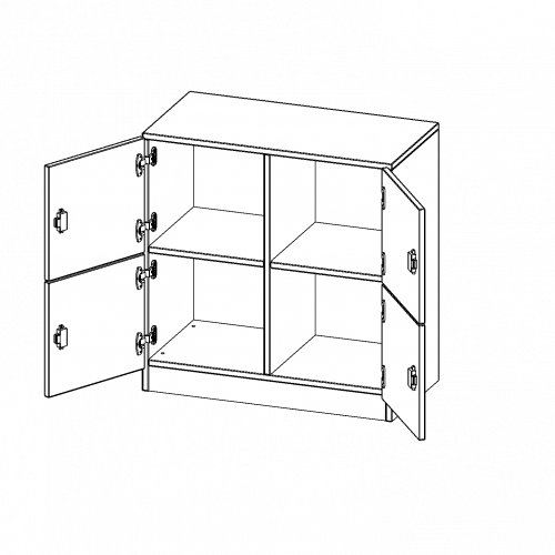 Schließfachschrank, 2 Ordnerhöhen - Serie evo180