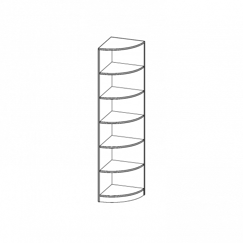 Außeneckregal, 6 Ordnerhöhen - Serie evo180 Gesamthöhe 226 cm, Viertelkreis, Erweiterung rechts oder links, mit Sockel (81 mm)