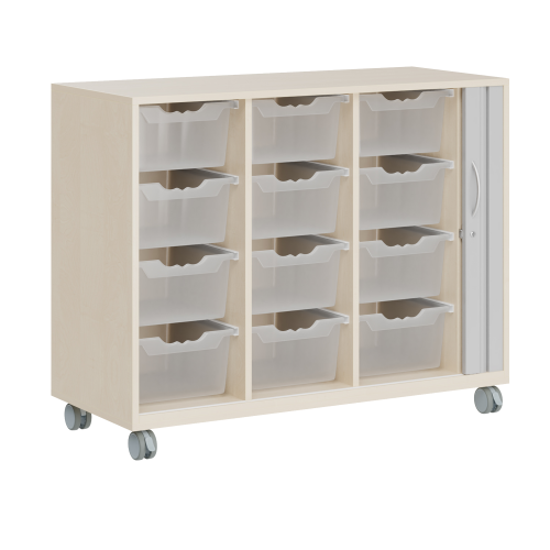 Ergo Tray Sideboard Serie CSRF 3 mit Rollotür Ergo Tray Sideboard 3-reihig mit Rolladentüren, mit hohen oder flachen Ergo Tray Boxen