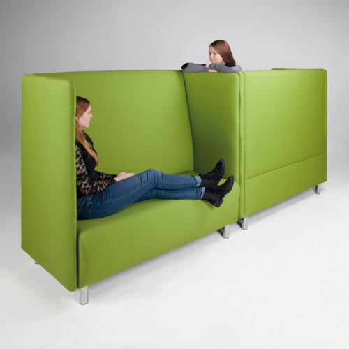 Akustiksofa 2-3 Sitzer, 2er Set Je Sofa B/H/T: 146x132x77 cm, Sitzhöhe: 46 cm
