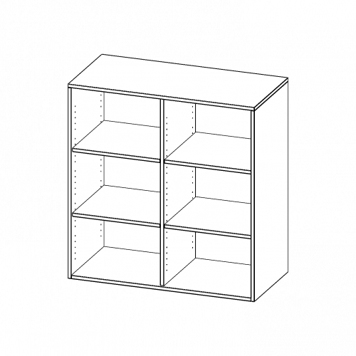 Aufsatzregal für ErgoTray Serie, 3 Ordnerhöhe - Serie evo180 Gesamthöhe 108 cm, Breite 138,7 cm, mit Mittelwand