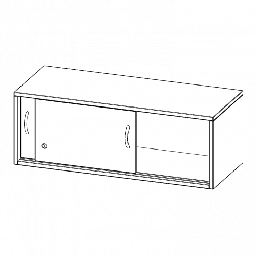 Aufsatz mit Schiebetüren, 1 Ordnerhöhe - Serie evo180