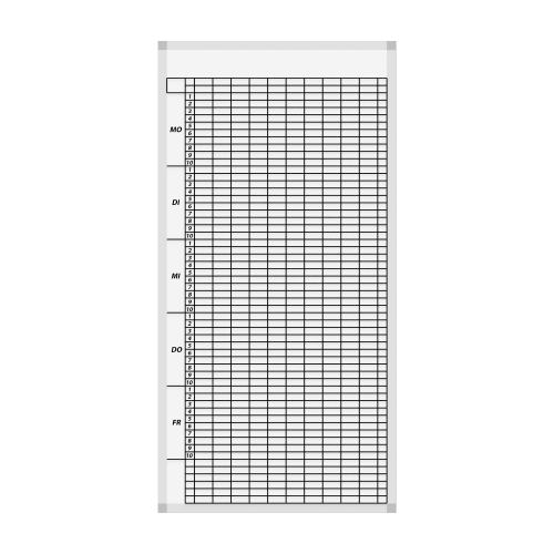Klassenplantafel erweiterbar mit Whiteboardoberfläche Stundenplantafel Set endlos um jeweils 10 Klassenspalten erweiterbar