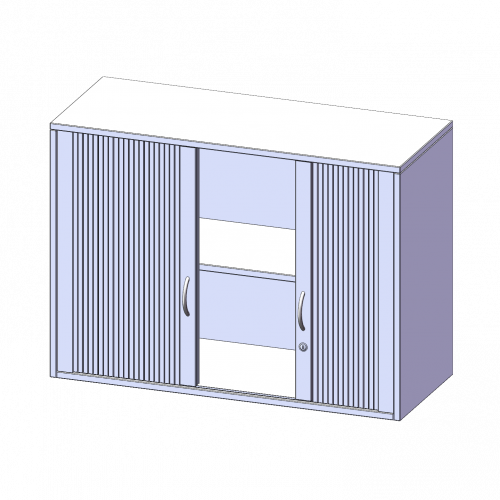 Aufsatzschrank mit Rollo, 2 Ordnerhöhen - Serie evo180