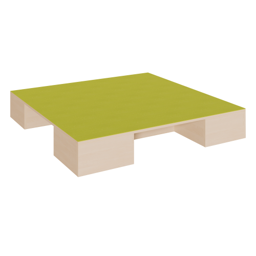 Quadrat-Podest mit Linoleum-Deckplatte und 2 Garagennischen B/T: 150x150 cm, 2 Garagennischen für Rollkästen, über Eck liegend, Höhe wählbar