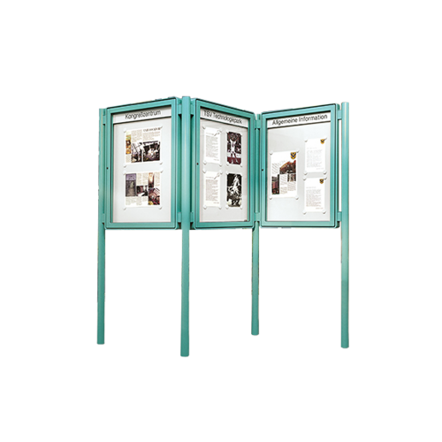 Aluvitrine Modell W6 mit Lederstruktur Maße, Türanschlag und Einsatzbereich wählbar
