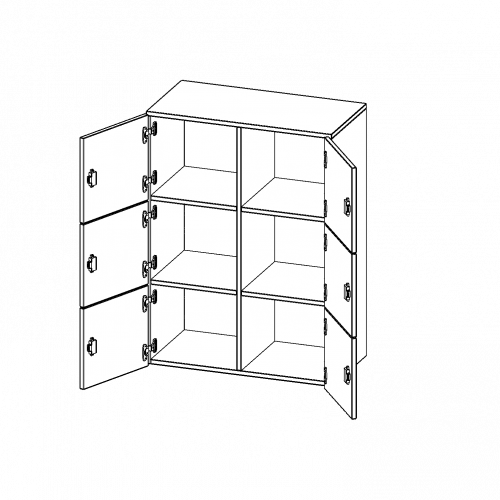 Schließfach - Aufsatz, 3 Ordnerhöhen - Serie evo180