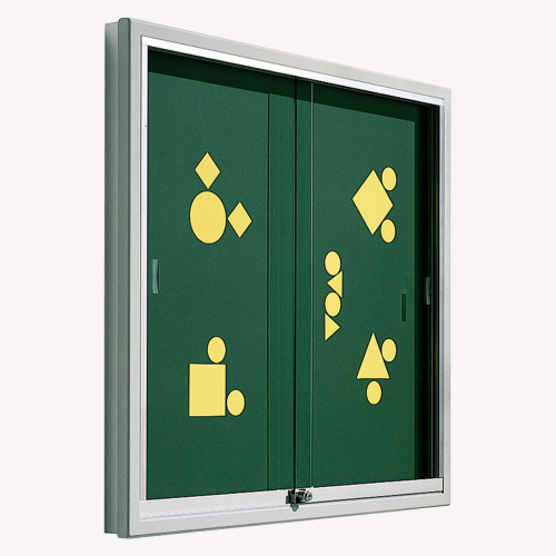 Informationsvitrine V9 aus Premium Stahlemaille mit grüner Rückwand B/H/T: wählbar, 93x8 cm