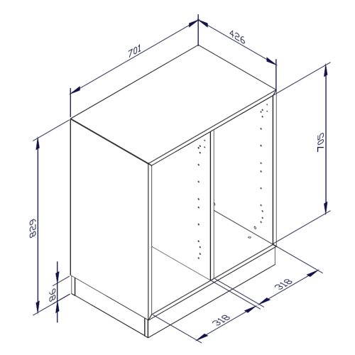 qickly® Schrank, 2 Ordnerhöhen