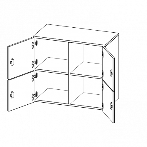 Schließfach - Aufsatzschrank, 2 Ordnerhöhen - Serie evo180