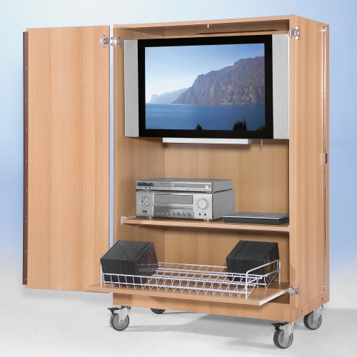 Zweitüriger TV-Wagen mit 1 Einlegeboden B/H/T: 96x147x60 cm